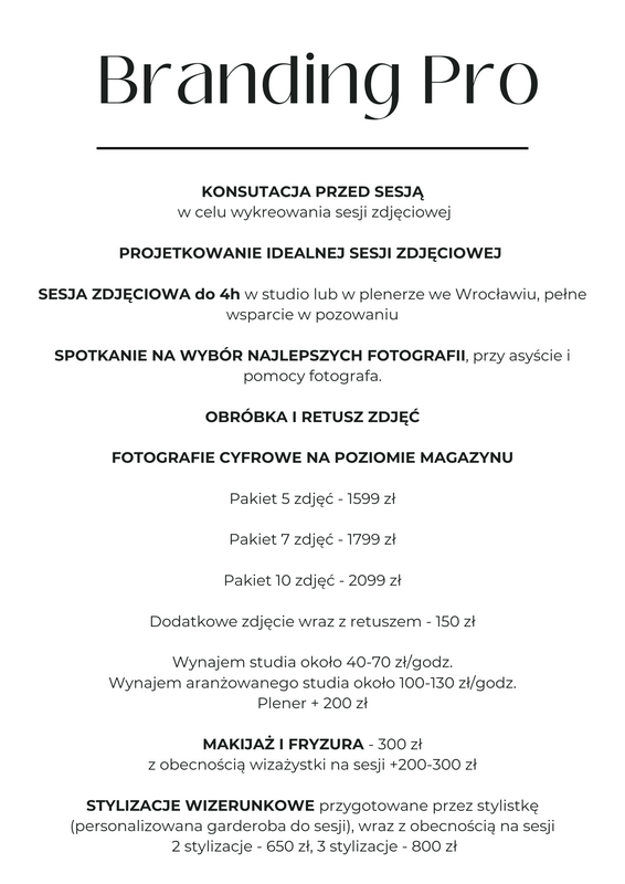 koszty sesji zdjęciowej biznesowej