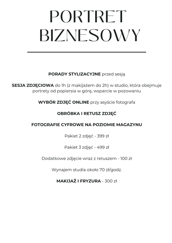 koszty sesji zdjęciowej do CV LinkedIN